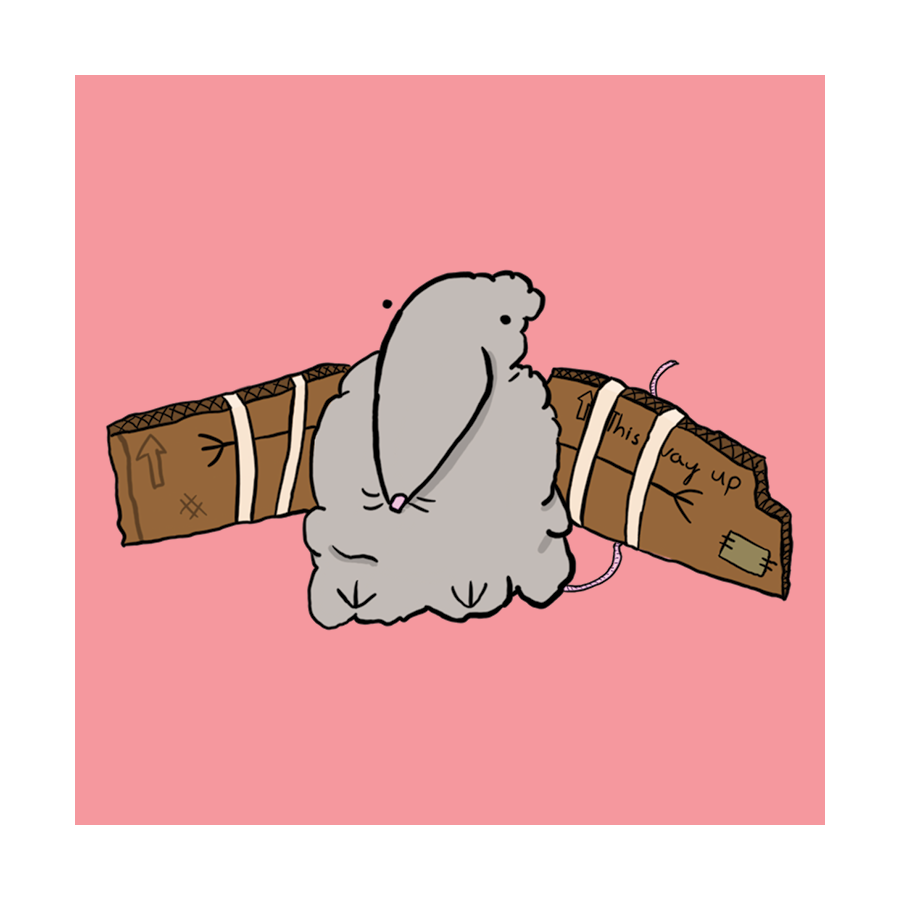 Little Rat 3" x 3" Mini Art Print