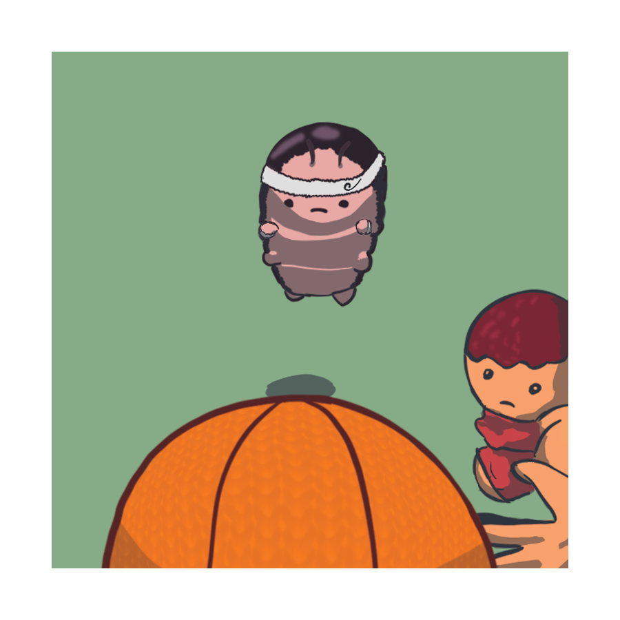 Roly Poly Jump Shot 3" x 3"