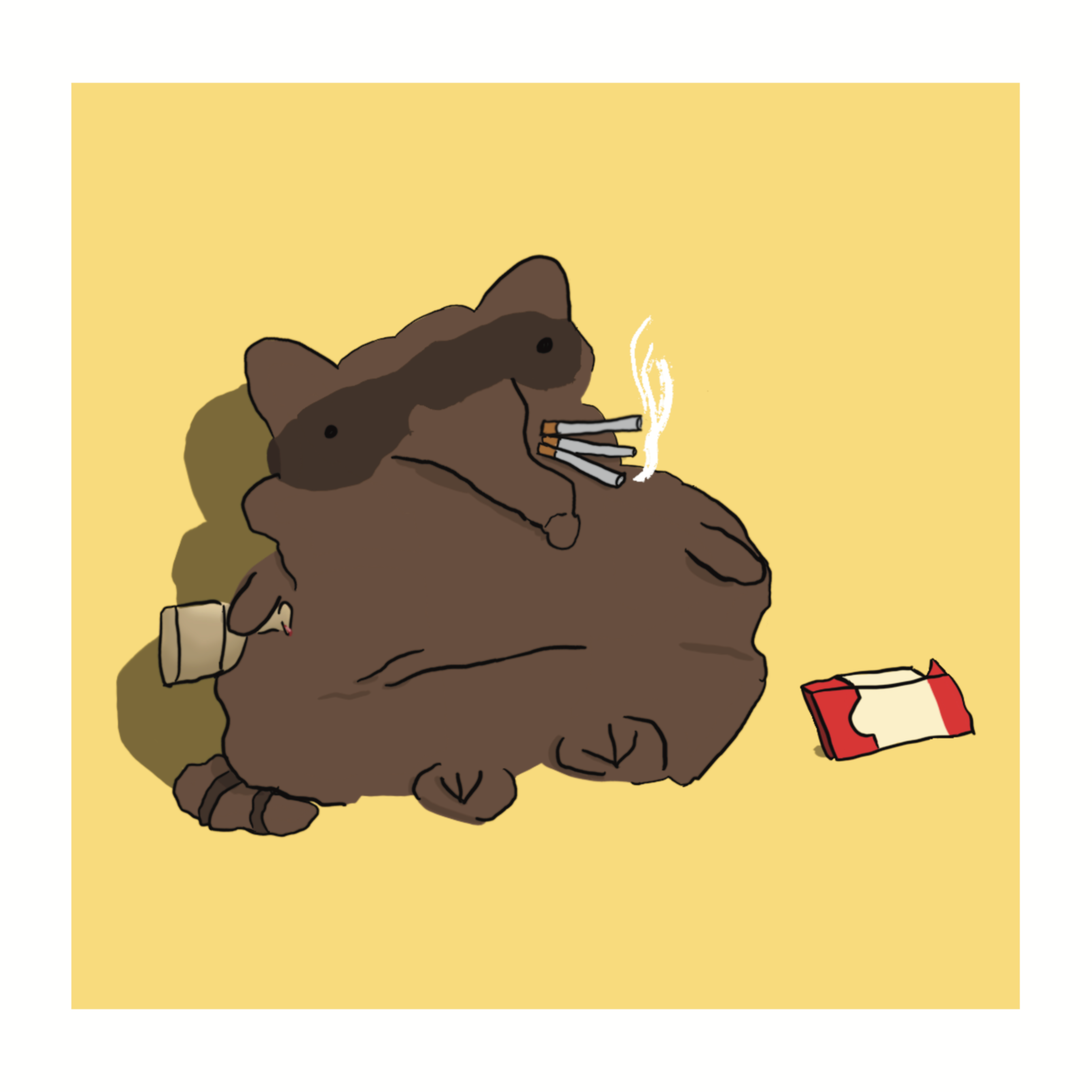 Cool Dog 3" x 3" Mini Art Print